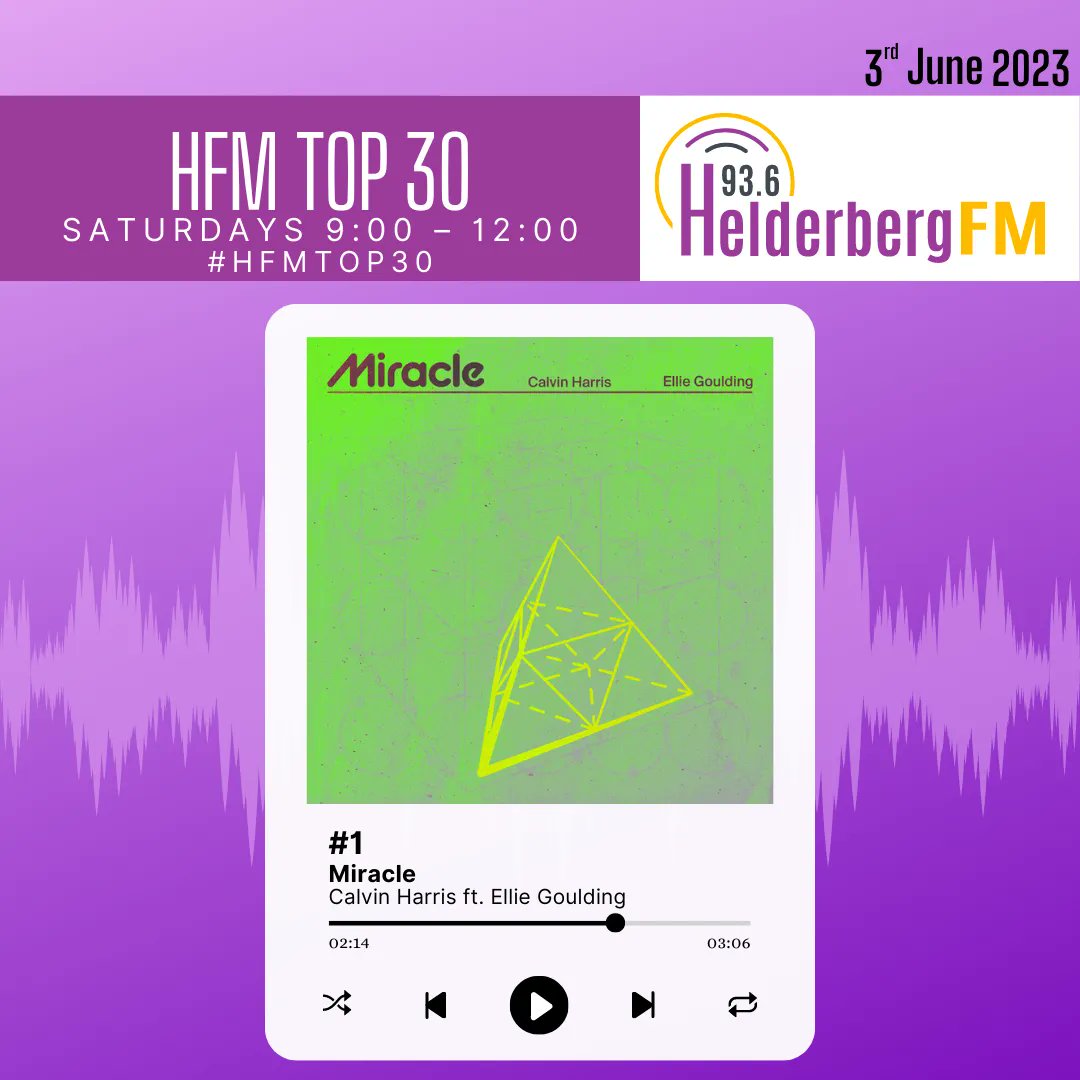 This week's #1 on the HFM TOP 30 is Calvin Harris ft. Ellie Goulding with "Miracle"! Tune in every Saturday at 9am for the HFM Top30! You can check out our HFM Top30 Spotify  playlist. Our playlist gets updated weekly with the charts.
HFM Top 30 playlist: buff.ly/3WNrQ4r