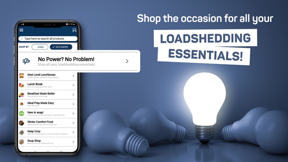 picknpayasap's tweet photo. No Power? No problem! 🕯️💡🔥 Shop the app NOW for all your loadshedding essentials, delivered straight to your door! 📲 

#Loadshedding #LoadsheddingEssentials #SurvivalGuide https://t.co/uSHiNw5ZBK