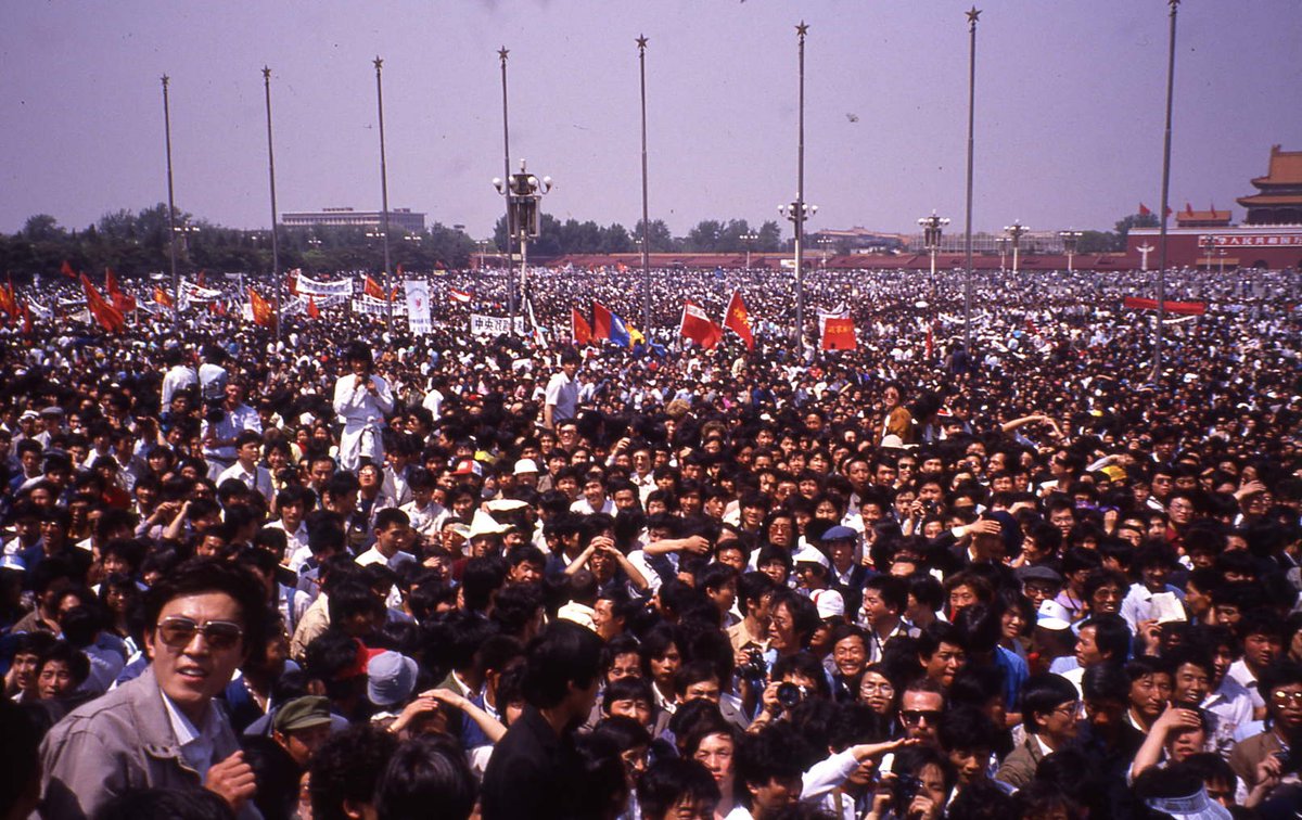 Democracy protest, Tiananmen Square, May 1989.