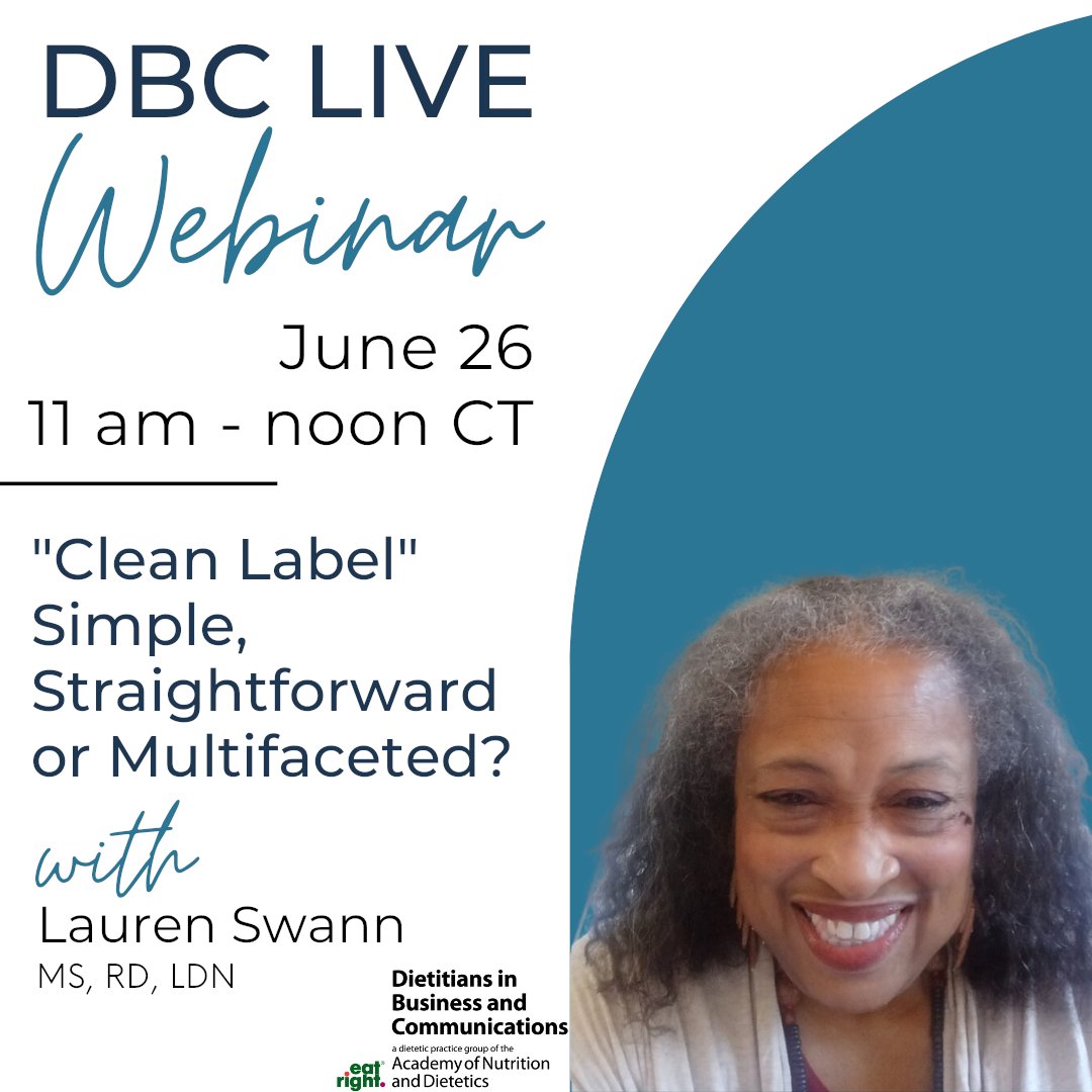 DBC WEBINAR JUNE 26 at 11am CST - "Clean Label" Simple, Straightforward or Multifaceted?   

Explore the significance of what this popular phrase can mean to those who influence consumer food choices.   

Register today: ow.ly/Xw2m50OA7ie