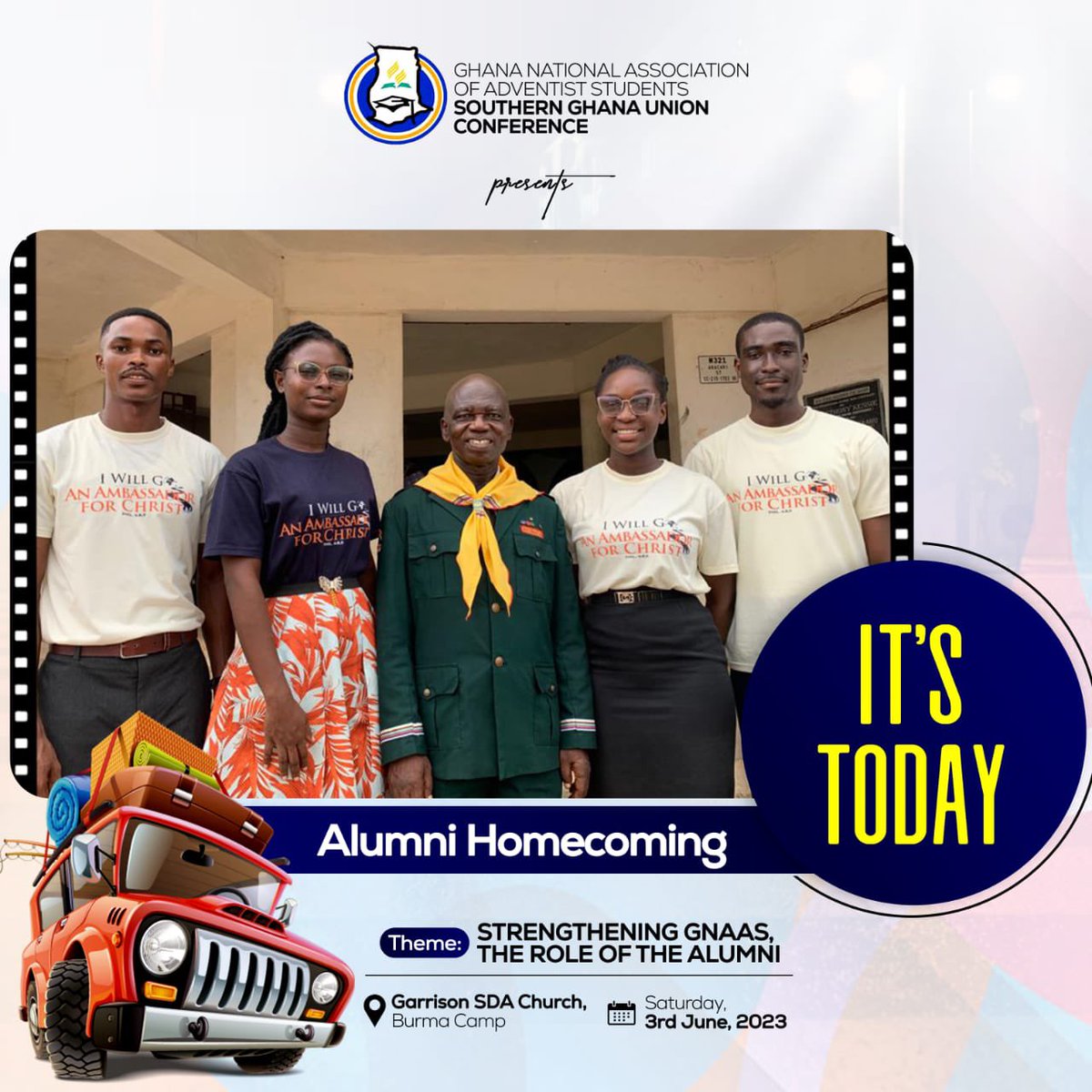 ✌️✌️ Happy Sabbath✌️✌️ 
Our much anticipated Alumni Homecoming is today and we are going live. You can equally join us in person or via our social media handle for the live coverage ✊
 _Facebook: Gnaas_sguc