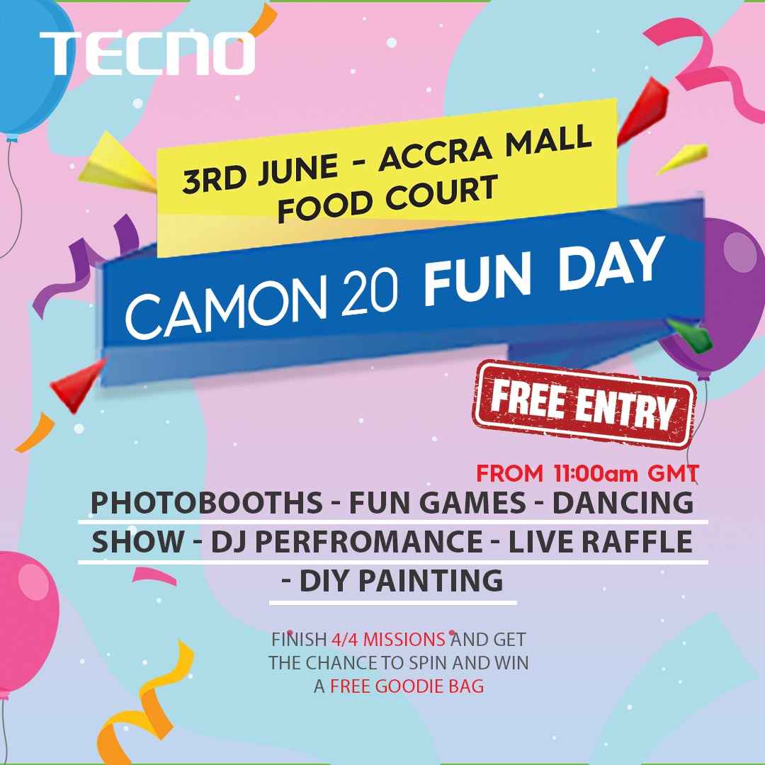 COME HAVE FUN FOR FREE 🎉
#Camon20FunDay