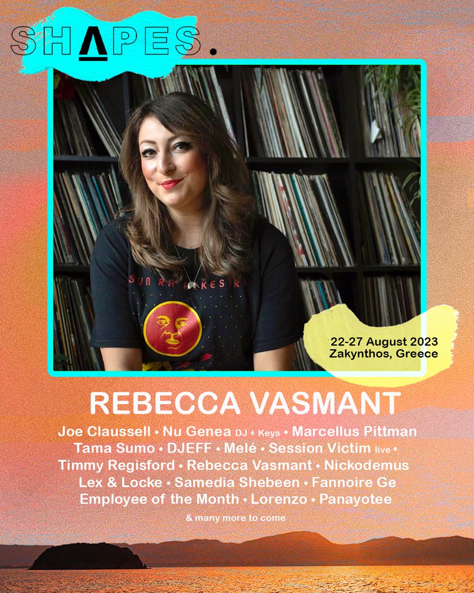 With one of the most finely tuned ears in Glasgow, @RebeccaVasmant focuses her attention on Jazz, House, Latin, Techno and just about everything else that lies in between them. More info + tickets shapesfestival.gr