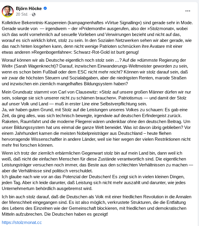 Gesteuerte und Bezahlte Aktion der #AfD #Stolzmonat. Hintergründe, Strukturen. #NoAfD Recherche. #DeutschlandHaltsMaul 

rechtemedieninfo.blogspot.com/2023/06/stolzm…