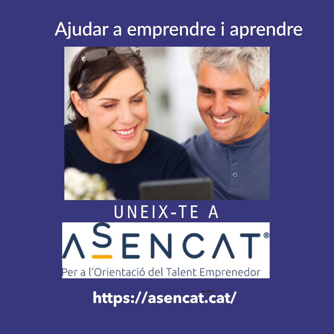 Vols seguir aportant la teva #experiència i #coneixement a la societat? T'esperem a @Asencat Associació de Sèniors de Catalunya. Posa't en contacte amb nosaltres asencat.cat