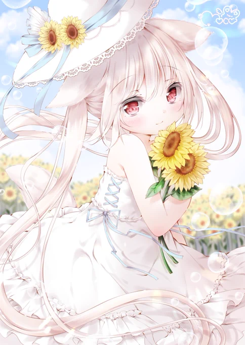 #自分の代表作だと思う絵を一枚だけ選んでみよう  全部 だけど、いっぱい見てもらえた夏のミアちゃん〜(*'꒳`*)っ