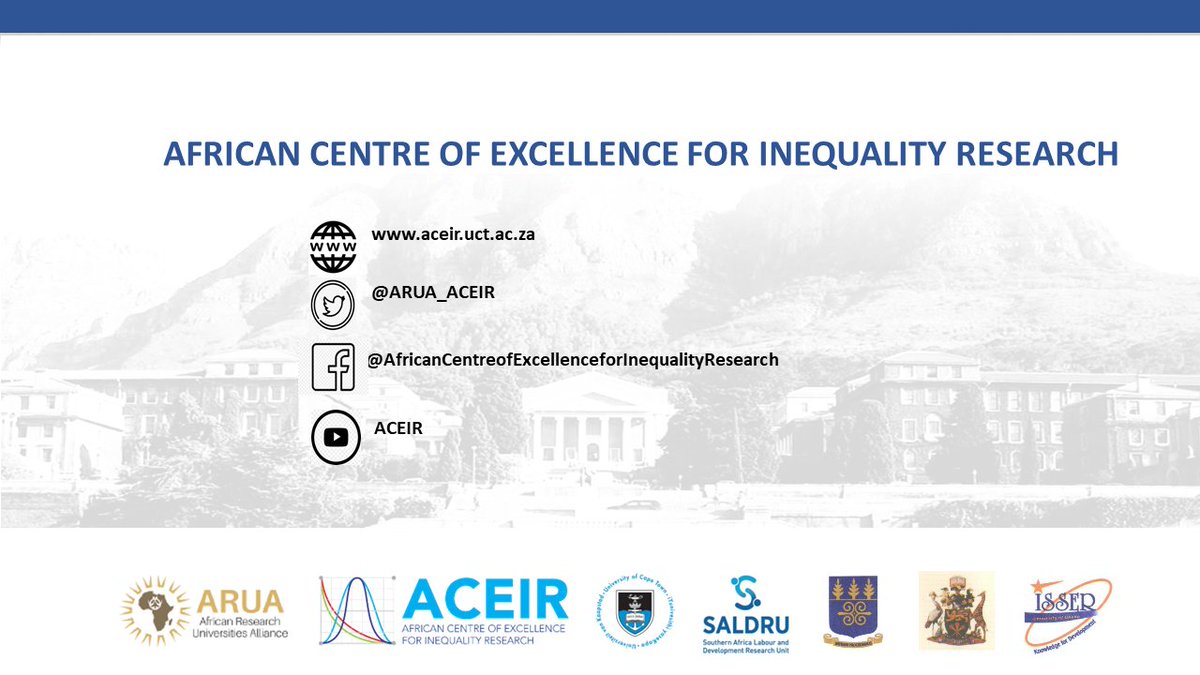 ✍️Sign up to our mailing list

➡️ bit.ly/ACEIR-signup

for updates about our research on African #inequality #poverty with partners and collaborators from:
@AFD_en @LSEInequalities @bristolpoverty @UNUWIDER @CEQinstitute @StatsSA @statsghana   @bureauofstatistics @Wits_SCIS