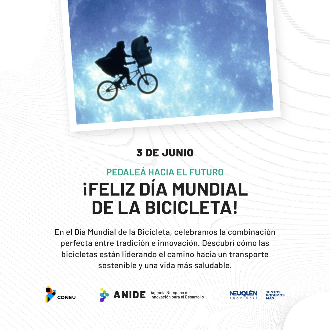 ANIDEneuquen's tweet photo. 🚴♂️Pedaleá hacia el futuro!!!
En el Centro de Diseño, Creatividad e Innovación #CDNEU celebramos el #DiaMundialDeLaBicicleta
Un invento de 1817 que nos lleva hacia un futuro más sustentable y una vida más saludable
#ANIDE #Ciencia #Tecnologia #Innovacion #Creatividad https://t.co/ock6rx5TqR