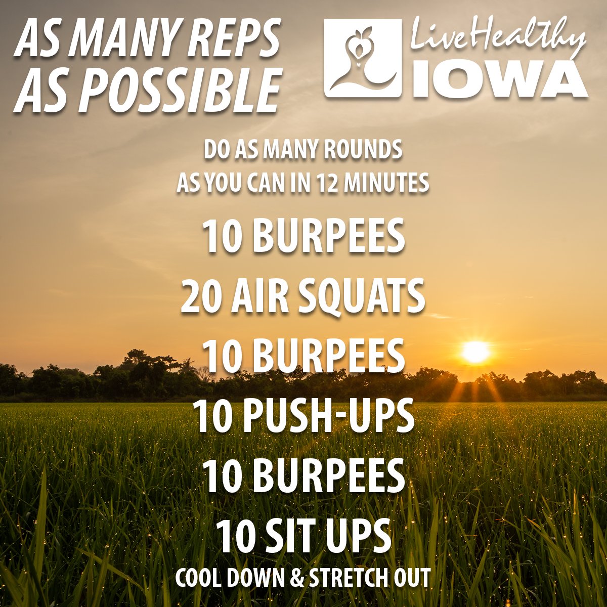 Don't quit on this one...you'll feel great when you are done!

#LiveHealthyIowa #health #wellness #workout #weekendworkout