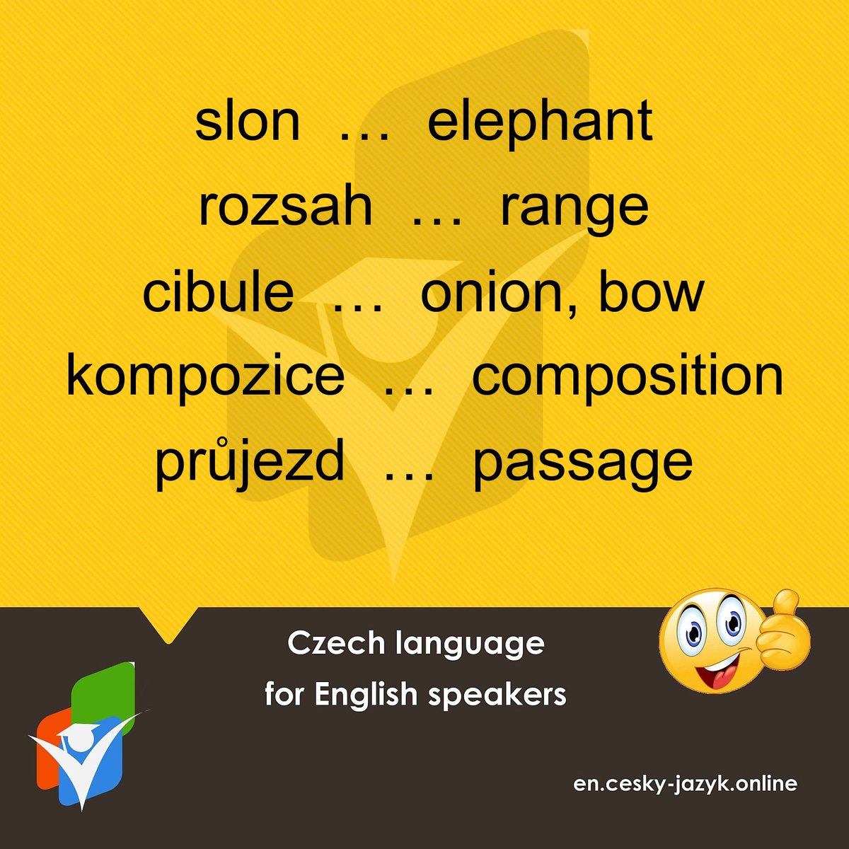 CestinaProCiz's tweet photo. ๐จ๐ฟ Czech words
Try online Czech language course in English (for English speakers) for free and without any obligation ๐๐๐
https://t.co/tlEFrBr7Ey
#czechlanguage #czechphrases #czechonline #czech #czechia #vocabulary #czechvocabulary #czechwords https://t.co/SRLVOLnFiM