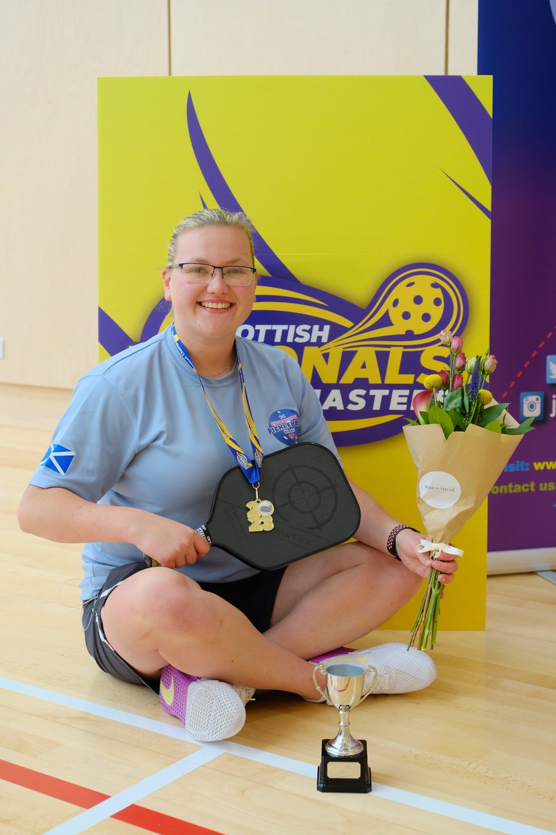 Inaugural winner of Pickleball Scotlands National singles competition <a href="/PickleballScot1/">Pickleball Scotland</a> <a href="/lucy_g_elliott/">Lucy Elliott</a>
