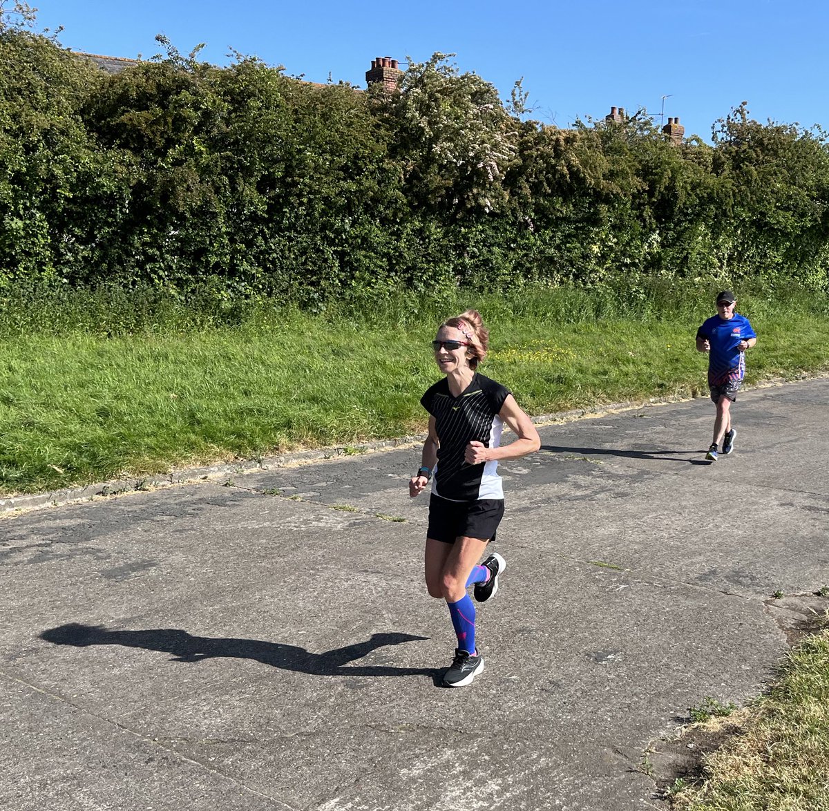 … and very happy to have chance to encourage Tremorfa’s own regular car park marshall @notRachelBrown who routinely gets me fired up for this course! #RunForTheSun