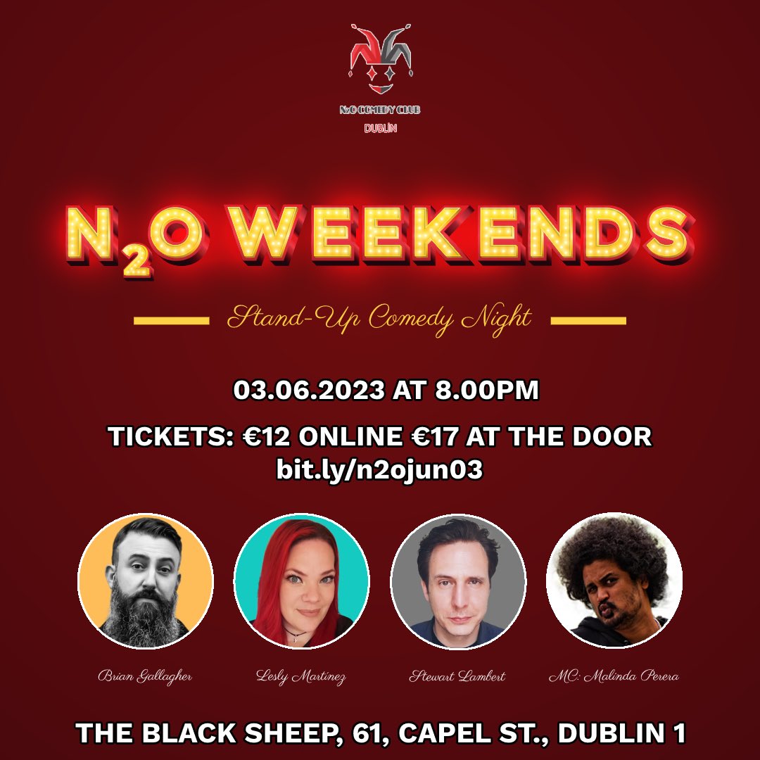 Tonight (03.06) at <a href="/blacksheepdub/">Black Sheep</a> 
<a href="/BrianGallahad/">𝔹𝕣𝕚𝕒𝕟 𝔾𝕒𝕝𝕝𝕒𝕘𝕙𝕖𝕣</a> will be headlining a hilarious line-up
Grab your tickets now!

Tix 👉🏾 eventbrite.com/e/642438219007

#Ireland #BankHolidayWeekend #Dublin #DublinCity #Dublinevents #DublinIreland