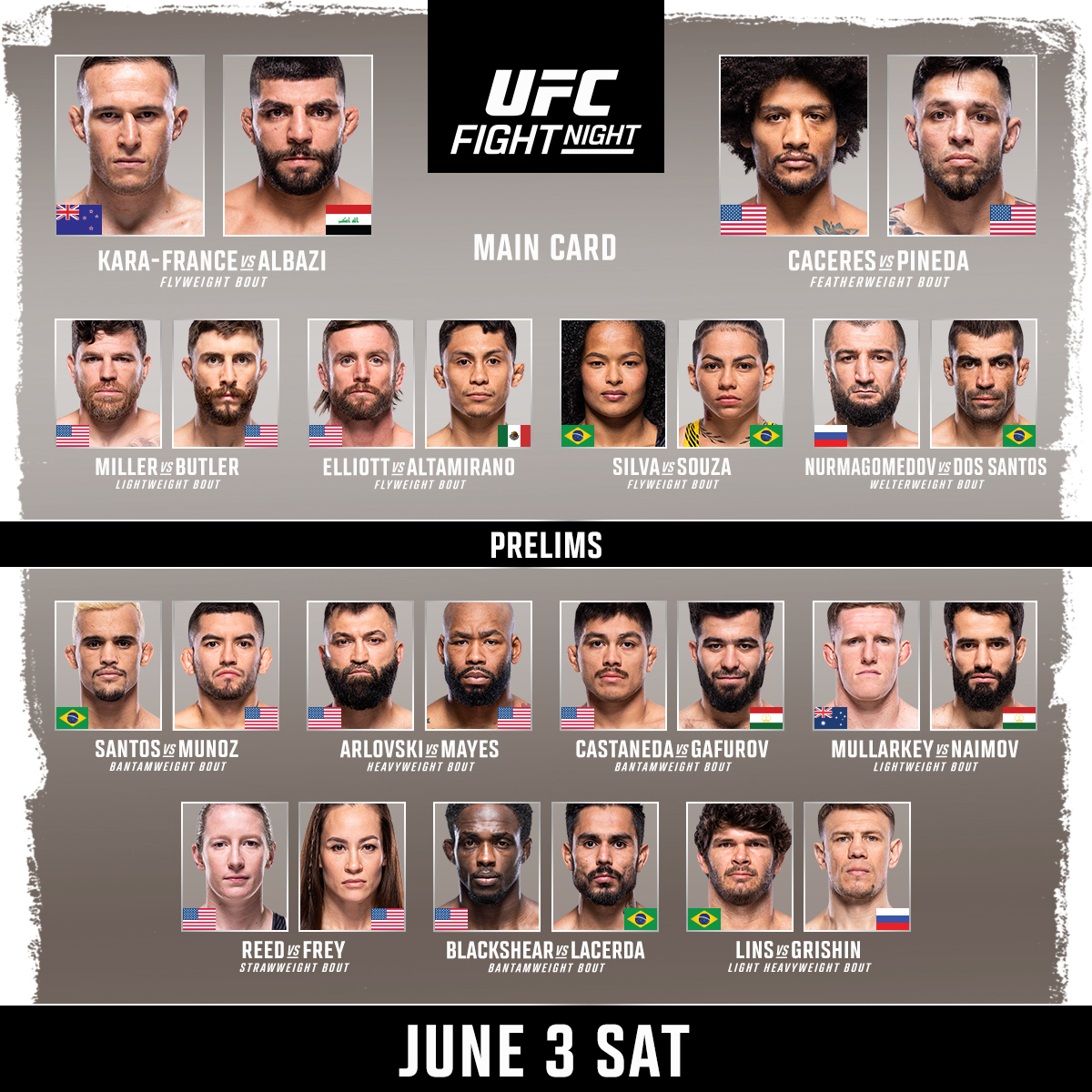 UFC Europe on Twitter: "Your #UFCVegas74 line-up is set! 📺 We start at ...
