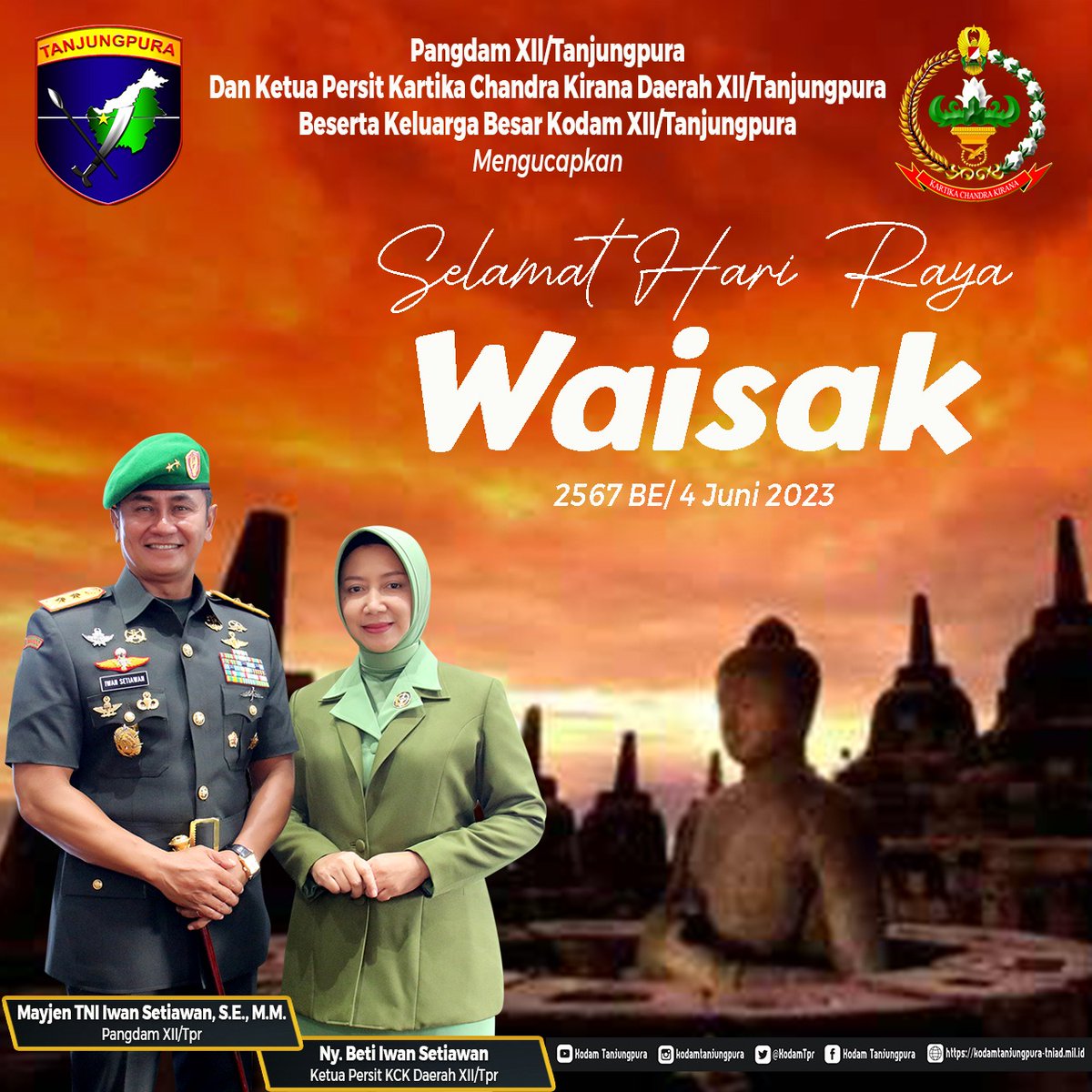 Selamat hari raya Waisak 2567 BE/4 Juni 2023.

#TNIADMengabdiDanMembangunBersamaRakyat