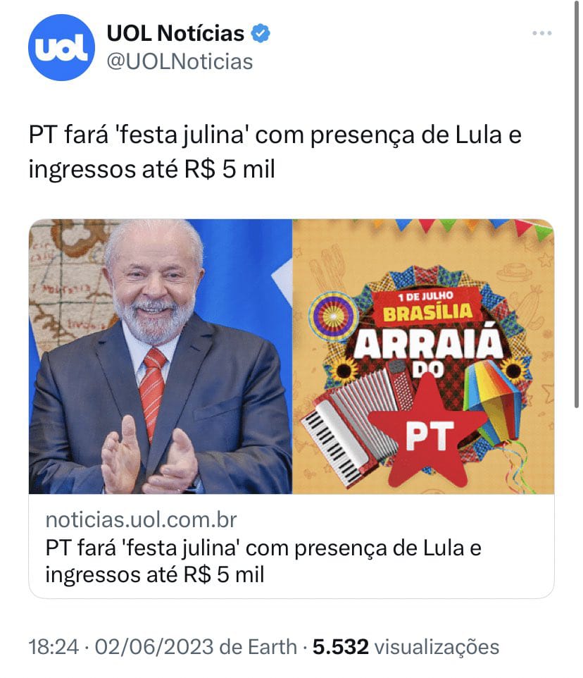A animação fica por conta do (a) bando (a)
"Os maiores quadrilheiros do Brasil"