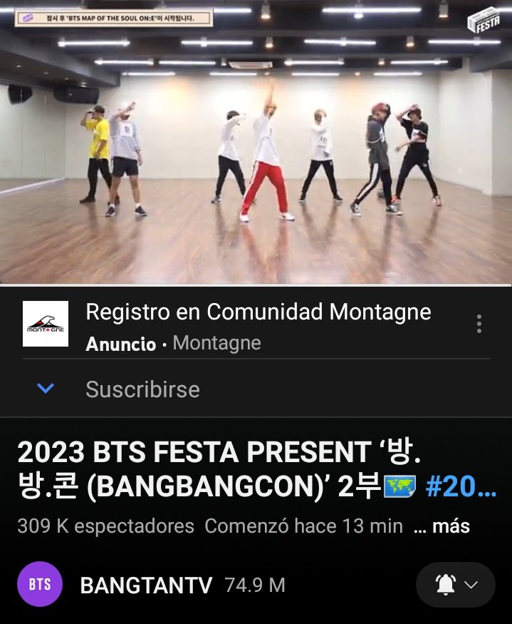 Vamos army! Ya comenzó  💜💜💜💜💜💜💜💜💜💜💜

youtube.com/live/9cr5njJqr…

#BangBangCon2023 #BANGBANGCON23 #BTSFESTA #10yearswithBTS 
<a href="/BTS_twt/">방탄소년단</a>