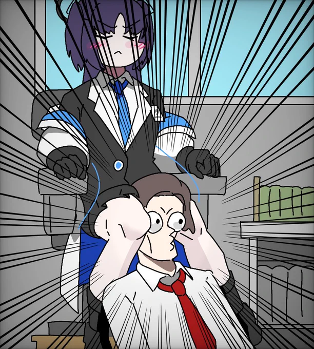 ユウカに挟まれる先生 #ブルーアーカイブ