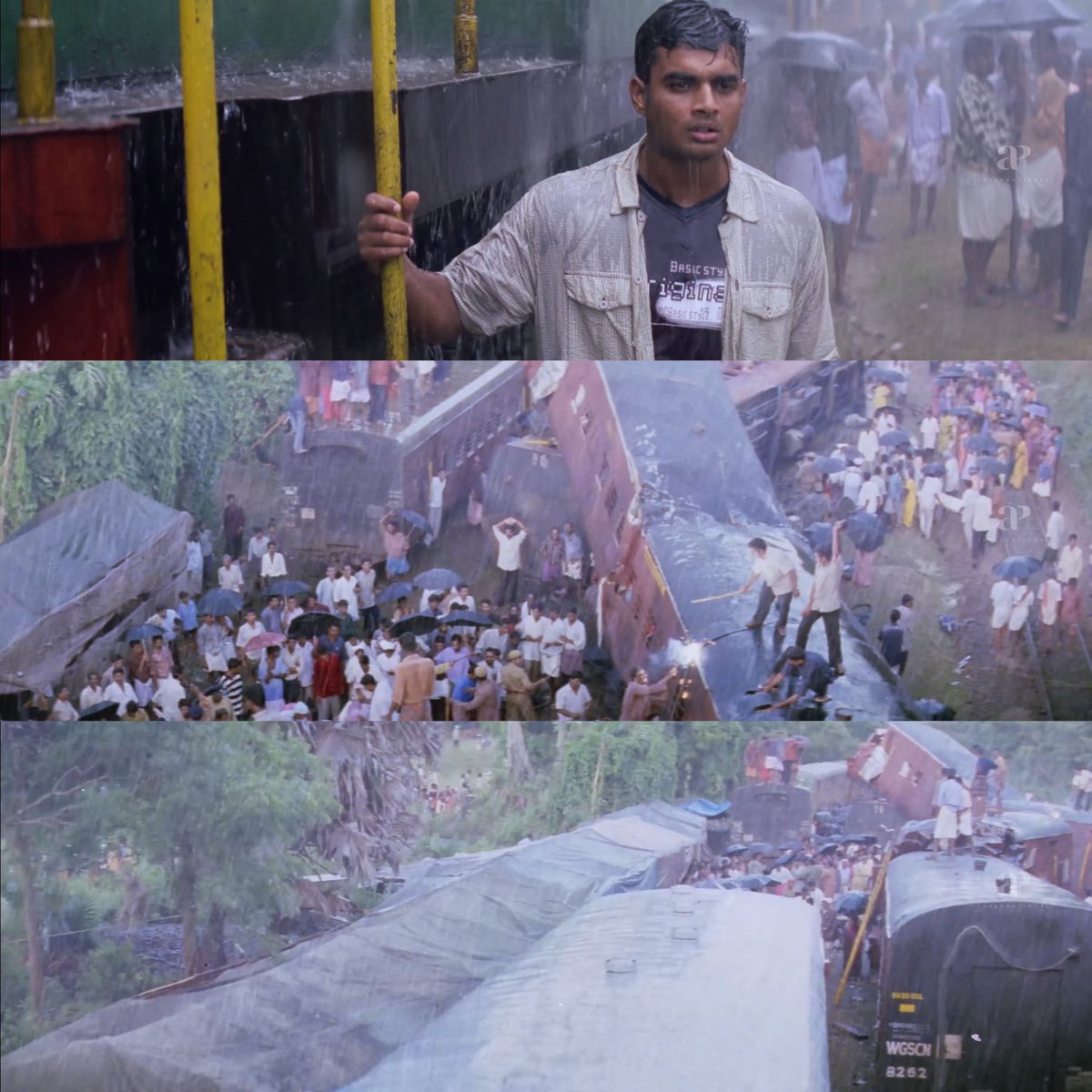 Nithu_Offl's tweet photo. In @ikamalhaasan's #AnbeSivam (2003) there's a scene where the Coromandel Express meets with a tragic accident after derailing, resulting in the loss of many lives in Odisha. It's an extraordinary coincidence that the movie mirrored a real-life tragedy. #OdishaTrainAccident https://t.co/dj9Gdj9PVL