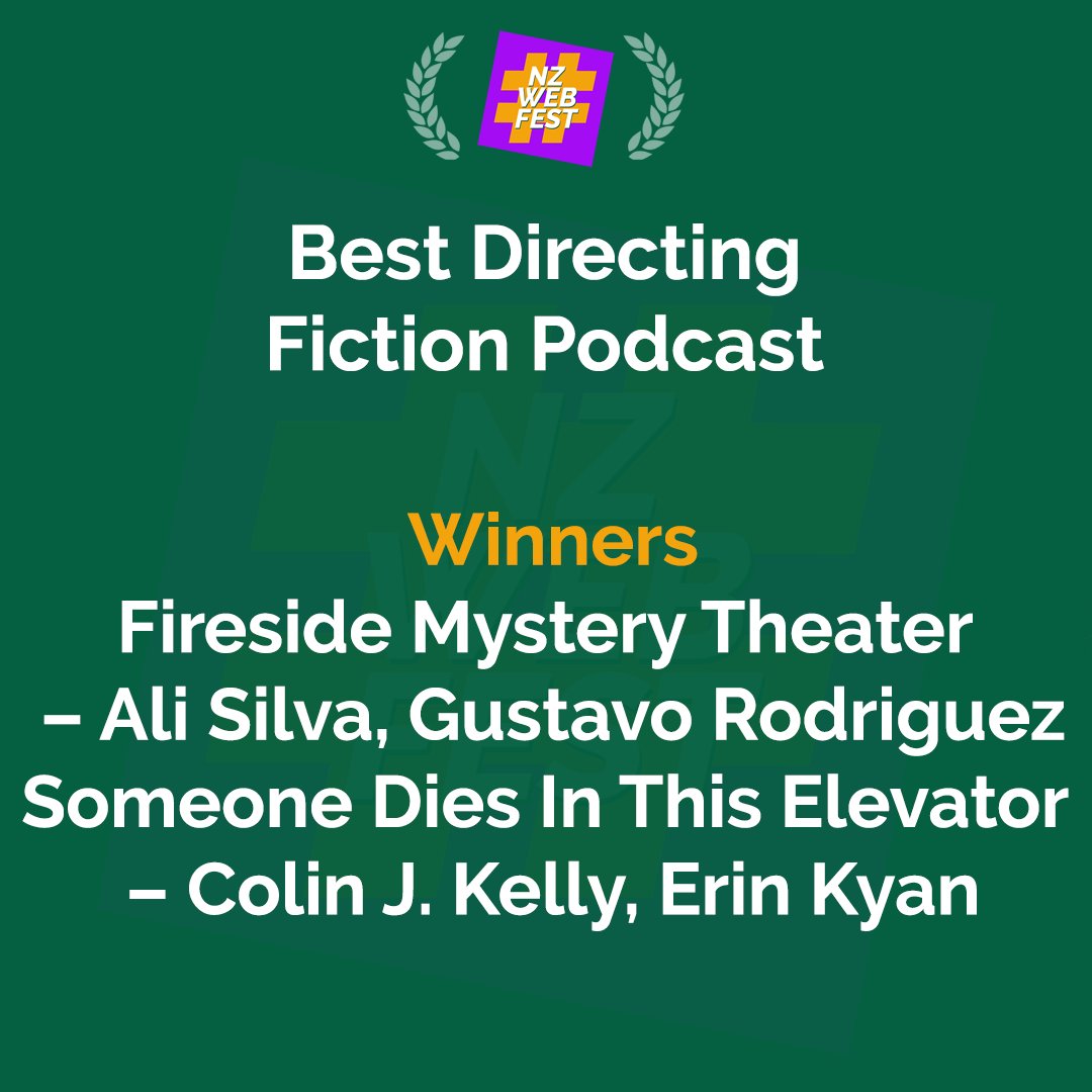 This week, our #winwednesday post is for the winners of our BEST DIRECTING (Fiction Podcast) award. Congrats again to Ali Silva &amp; Gustavo Rodriguez <a href="/firesidemystery/">Fireside Mystery Theatre</a> and Colin J. Kelly &amp; Erin Kyan <a href="/SDITEpod/">SDITE</a>

🎧👏🎉👏🎧

#callforentries #podcasts #shortfilm #webfest #webseries