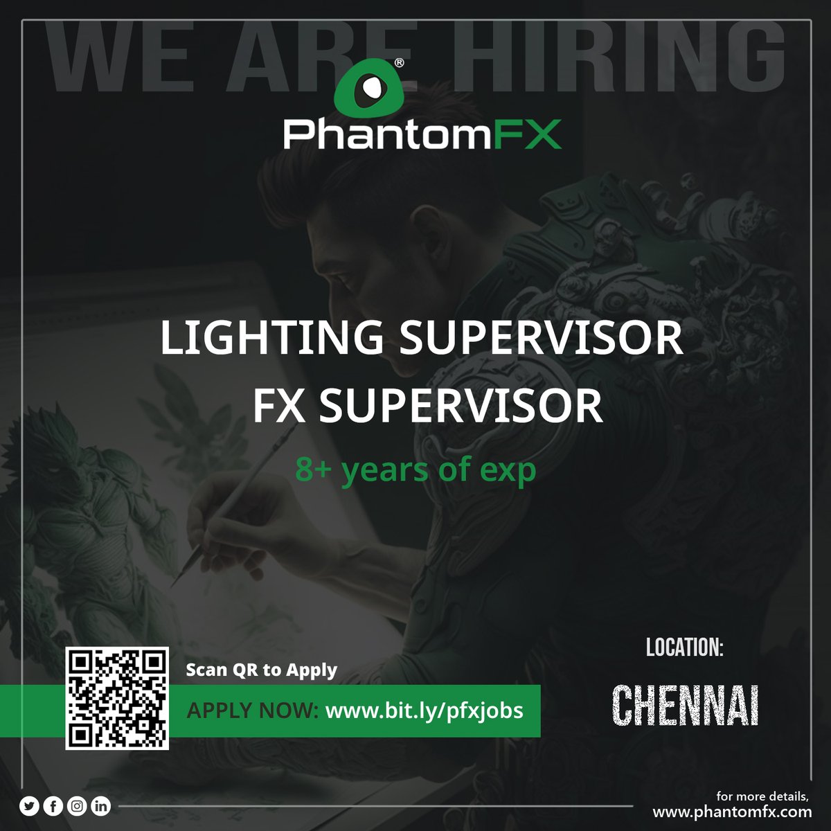 phantomfx_india's tweet photo. PhantomFX is Hiring @ Chennai Studio!
Wanna work on some interesting and creative shows?
Join our team! Apply now!
https://t.co/KWLsBl3GXP
#VFX #Hiring #LightingSupervisor #LineProducer #Chennai #PhantomFX https://t.co/6v4NiFZfyU
