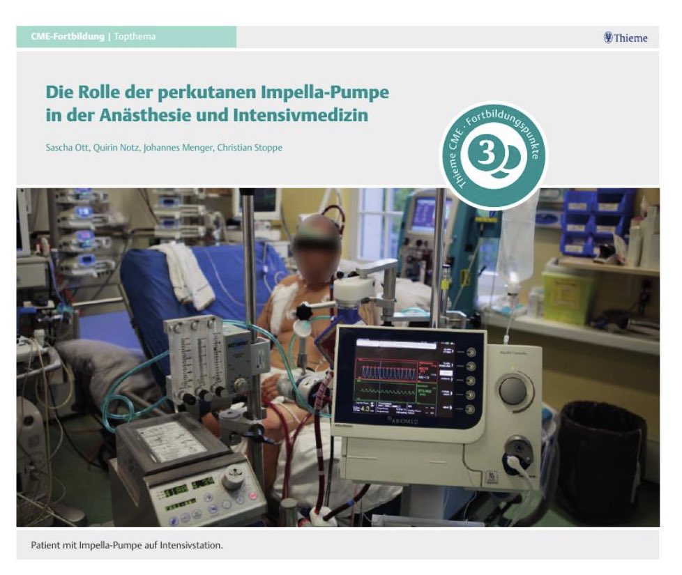 Sascha Ott (@sott_icm) on Twitter photo Wie ist das anästhesiologische und intensivmedizinische Management von Patient:innen mit Impella?
Schaut Euch hierzu unseren aktuellen Übersichtsartikel in der AINS an!
thieme-connect.com/products/ejour…
Vielen Dank Quirin Notz, Johannes Menger, <a href="/CStoppe/">Christian Stoppe</a>. Wie ist das anästhesiologische und intensivmedizinische Management von Patient:innen mit Impella?
Schaut Euch hierzu unseren aktuellen Übersichtsartikel in der AINS an!
thieme-connect.com/products/ejour…
Vielen Dank Quirin Notz, Johannes Menger, <a href="/CStoppe/">Christian Stoppe</a>.
