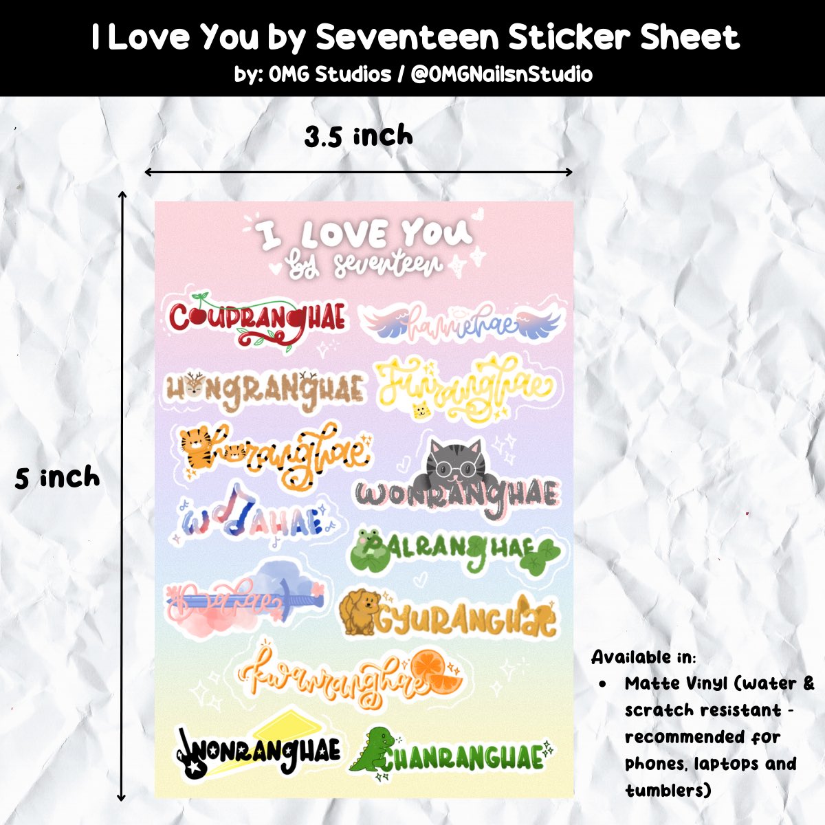 OMGNailsnStudio's tweet photo. Wts lfb svt seventeen ph 

I Love U by Seventeen Sticker Sheet 
-₱50 each
- dop : 3 days 

t. scoups jeonghan joshua jun hoshi wonwoo woozi the8 mingyu dk seungkwan vernon dino carat https://t.co/EJKtl8lXQU