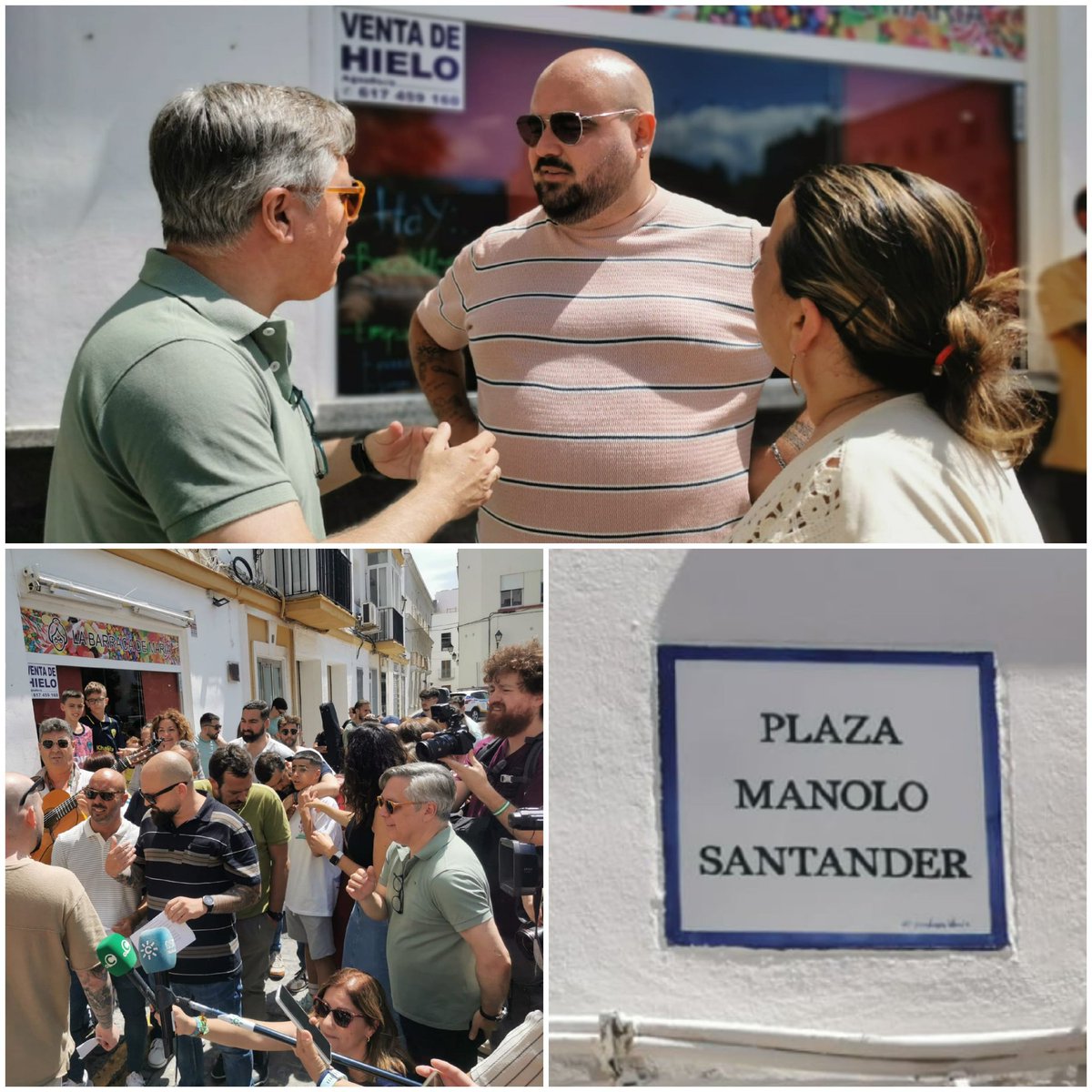 OscarTorresCFS's tweet photo. Asistimos a la inauguración de la Plaza Manolo Santander en el Barrio de la Viña. En su Barrio. https://t.co/OzDCGp9PGZ