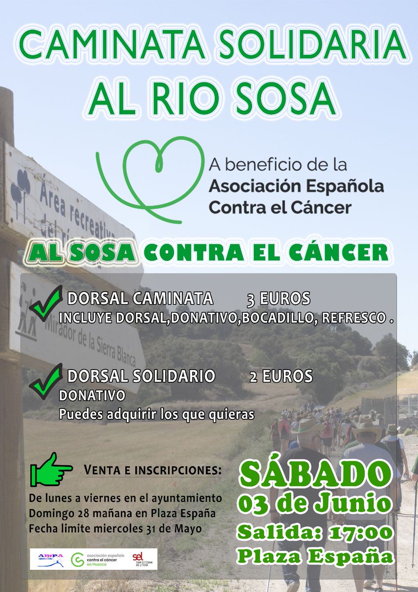 fsabes's tweet photo. Esta tarde caminata contra el cáncer organizada por la Asociación de Madres y Padres del colegio de San Esteban de Litera. #ViVeSEL https://t.co/Ik4hjqAiSV