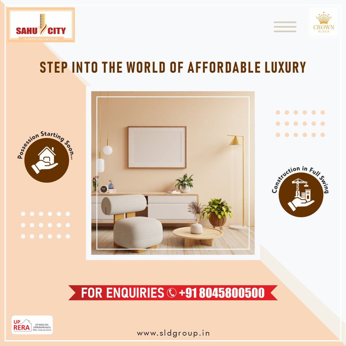 Sldgrouplko's tweet photo. Come home every day and glide your way into luxury living at #SahuCity #CrownBlock
See more: https://t.co/FukHfJkYUE

#LivetheCrownLife #SahuCityCrownBlock #AffordableLuxury #lucknowproperties #lucknowpropertiesforsale #lucknowdevelopment #lucknowproperty #residentialapartments https://t.co/n1cwxaKNB0