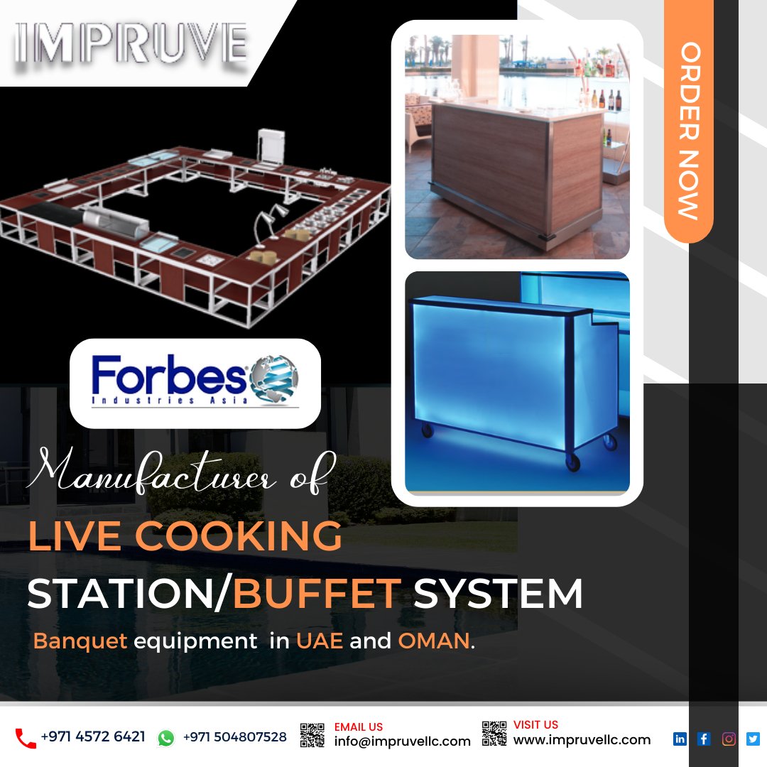 impruvellc's tweet image. Introducing the finest manufacturer of live cooking stations and buffet systems in UAE and Oman! 

☎️+971 4572 6421
🌐impruvellc.com
📩info@impruvellc.com

#impruvellc #livecookingstation #buffetSystem #banquetequipment #culinaryexcellence #cateringequipment