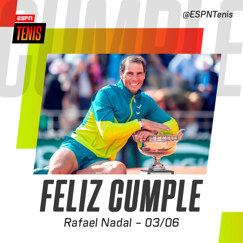 ESPNtenis's tweet photo. 😁 Cuando él sonríe, sonríe el tenis. Sonreís vos. Sonrío yo.

¡Felices 37 años, Rafael Nadal! ¡Y gracias por tanto tenis! 🎂🇪🇸

#JugadoresESPNTenis https://t.co/4SU7yLITTi