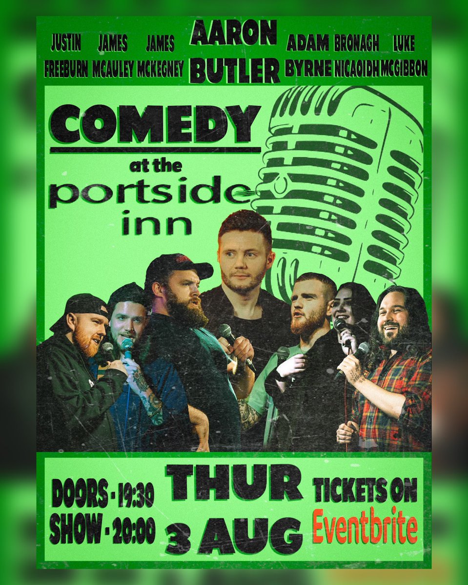 JustinFreeburn's tweet photo. TICKETS HERE >>> https://t.co/TmeUBYjduc

@_aaronbutler 
@JamesMcKegney 
@AdamByrneComedy 
@WhoisLukeMcGibb 
Bronagh NiCaoidh
James McAuley https://t.co/681ibzzsXg