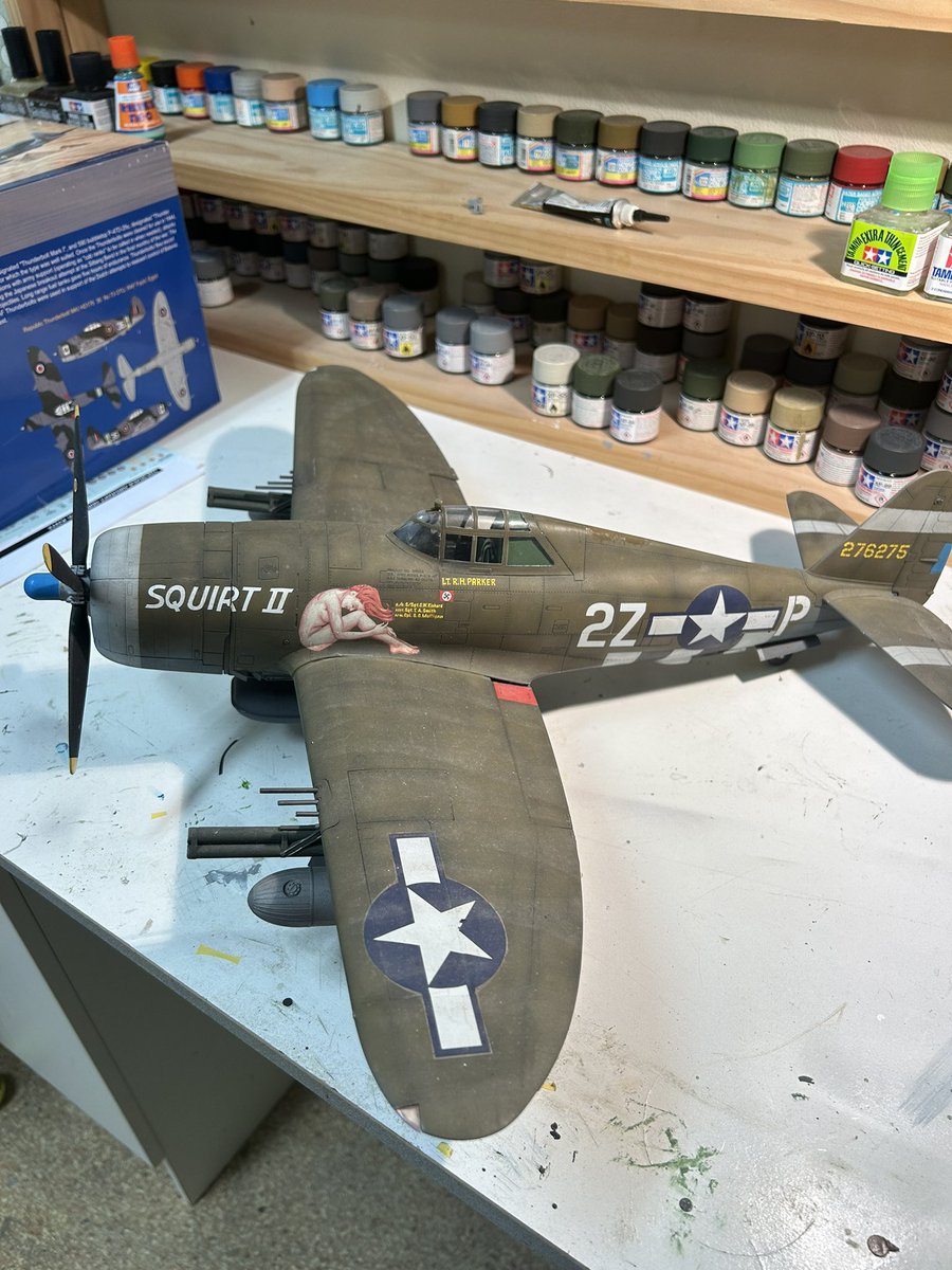 I made this Kinetic 1/24 P-47 Razorback a number of years back and thoroughly enjoyed the experience. It’s been re-released with RAF & French markings but it must have been a dud because I picked up this kit a few weeks back for $149.00AU. Some aftermarket involved. Look out!!!