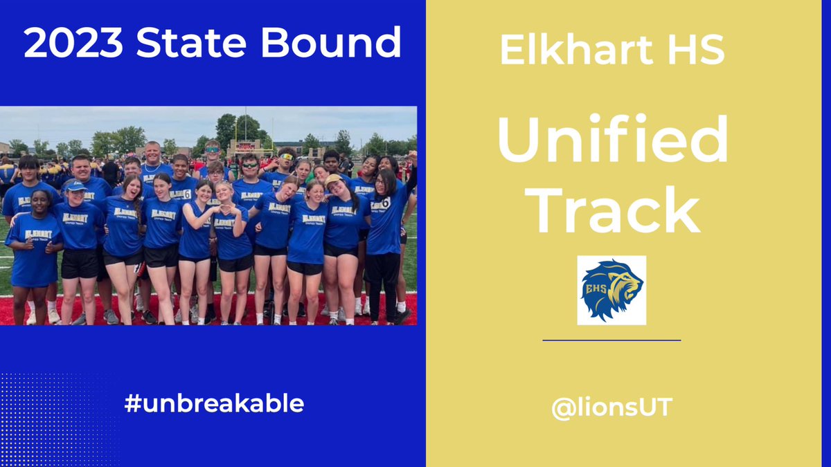 Here we go Lions!  Last meet of the season.  Let’s give it all in our jumps, throws and runs. #unbreakable @ElkhartHSSports @UnifiedCoaches @ChampsTogether @SOIndiana @IHSAA1