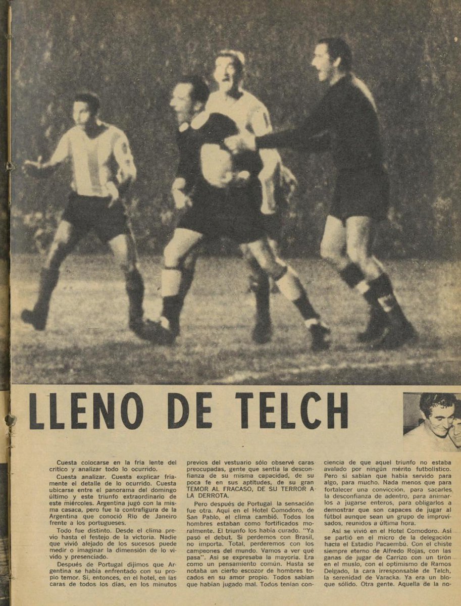 viejocasale's tweet photo. Copa de las Naciones 1964. 3-6-1964. #Argentina 3 (Roberto #Telch 2, Ermindo #Onega) - #Brasil 0. Amadeo #Carrizo le atajó un penal a #Gerson. #Pelé no soportó la marca de #Mesiano y con un cabezazo le fracturó el tabique nasal. https://t.co/SI7b0ZCXkj