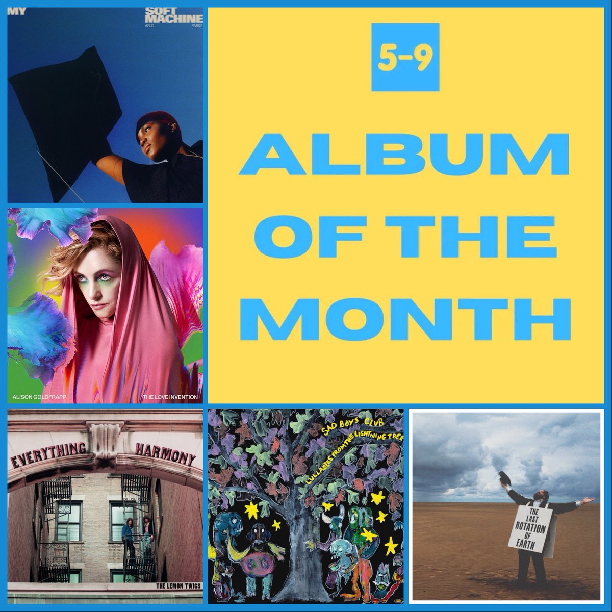 5-9 (@5to9blog) on Twitter photo Our May Album of the Month episode is now live! Visit 5-9blog.com/post/podcast-a… to listen to our thoughts on the latest releases by <a href="/alisongoldfrapp/">Alison Goldfrapp</a>, <a href="/arloparks/">Arlo Parks</a>, <a href="/bccamplight/">BC CAMPLIGHT</a>, <a href="/thelemontwigs/">The Lemon Twigs</a> and <a href="/sadboysclb/">Sad Boys Club</a> and find out which we voted as the best!
#AlbumoftheMonth #NewMusic Our May Album of the Month episode is now live! Visit 5-9blog.com/post/podcast-a… to listen to our thoughts on the latest releases by <a href="/alisongoldfrapp/">Alison Goldfrapp</a>, <a href="/arloparks/">Arlo Parks</a>, <a href="/bccamplight/">BC CAMPLIGHT</a>, <a href="/thelemontwigs/">The Lemon Twigs</a> and <a href="/sadboysclb/">Sad Boys Club</a> and find out which we voted as the best!
#AlbumoftheMonth #NewMusic