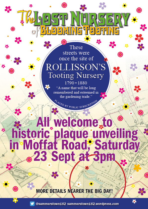 Today we walk the green fields of #PlanetTooting in search of Rollissons 'Lost Nursery' If we find it, there might just be a plaque unveiling & a bit of a party on 23 September WATCH THIS SPACE! #WandsworthHeritageFestival #WandleFortnight #peace #love #flowertothepeople