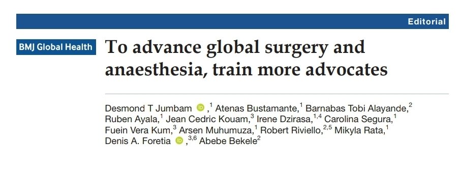 Dominique Vervoort (@dvervoort94) on Twitter photo 📢 "To advance global surgery & anesthesia, train more advocates."
Truer words have rarely been 🗣.
#Advocacy is 🔑 to #GlobalSurgery, & nothing reflects this better than @OSGlobalSurgery <a href="/ughe_org/">University of Global Health Equity</a> <a href="/NkafuPolicyInst/">Nkafu Policy Institute</a> Global Surgery Advocacy Fellowship 👏
gh.bmj.com/content/8/6/e0… 📢 "To advance global surgery & anesthesia, train more advocates."
Truer words have rarely been 🗣.
#Advocacy is 🔑 to #GlobalSurgery, & nothing reflects this better than @OSGlobalSurgery <a href="/ughe_org/">University of Global Health Equity</a> <a href="/NkafuPolicyInst/">Nkafu Policy Institute</a> Global Surgery Advocacy Fellowship 👏
gh.bmj.com/content/8/6/e0…
