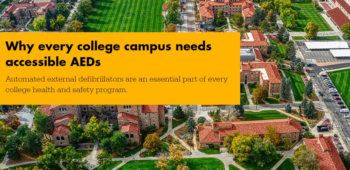 Every college campus needs accessible AEDs. 

Here's why. ow.ly/ibBN50OrZha

#CPRSavesLives