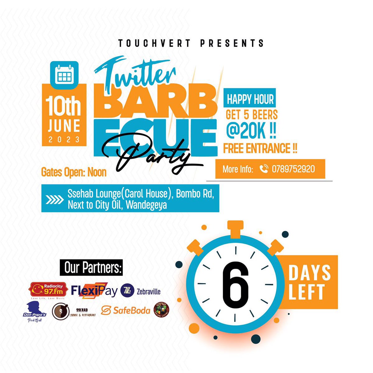 The #TwitterBarbecueParty is six days away. Please drop us some tweet. Will be much appreciated 🙏