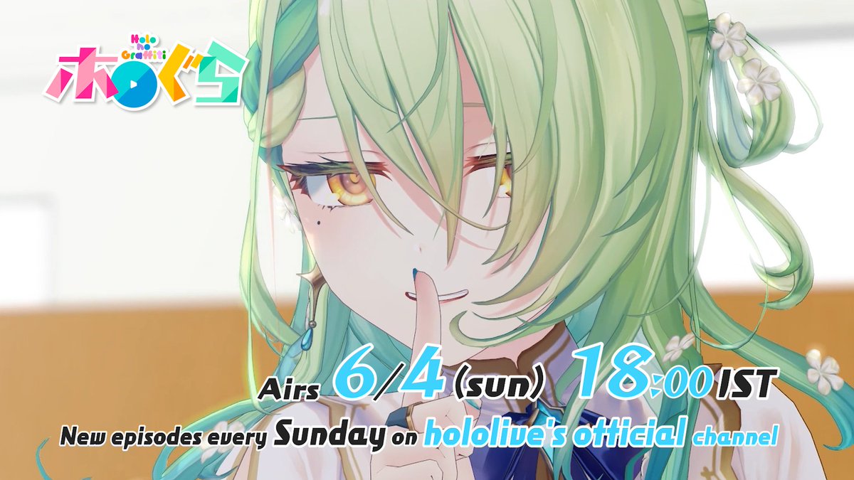 hololive_En's tweet photo. Ceres Fauna (@ceresfauna)  of hololive English -Council- makes her hologra debut!
The Keeper of Nature goes on a rampage?!

Ep. 211 of #hololive's "holo no graffiti" airs at 18:00 tomorrow, Jun. 4 (JST)!🎬 

⬇IRyS's Debut Ep⬇
https://t.co/FScpdXS0Ou

#ホロぐら https://t.co/jSDWUI3nRu