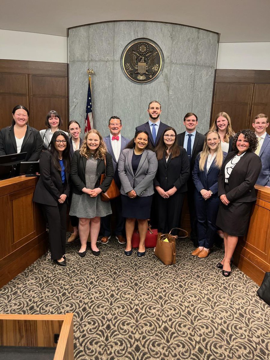 HuschBlackwell's tweet image. The #HBSummerProgram includes a variety of hands-on experiences! 

Our Kansas City #huschpuppies were excited to participate in a private tour of the area’s federal courthouse with the Honorable Stephen Bough. ⚖️ 

#lawstudents
