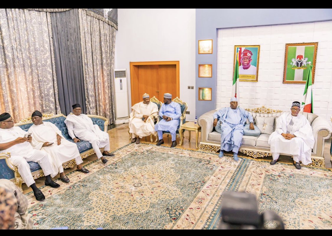 See PDP people and Atiku having meeting while Jagaban portrait hanging on the wall…. What God can’t do not exist…