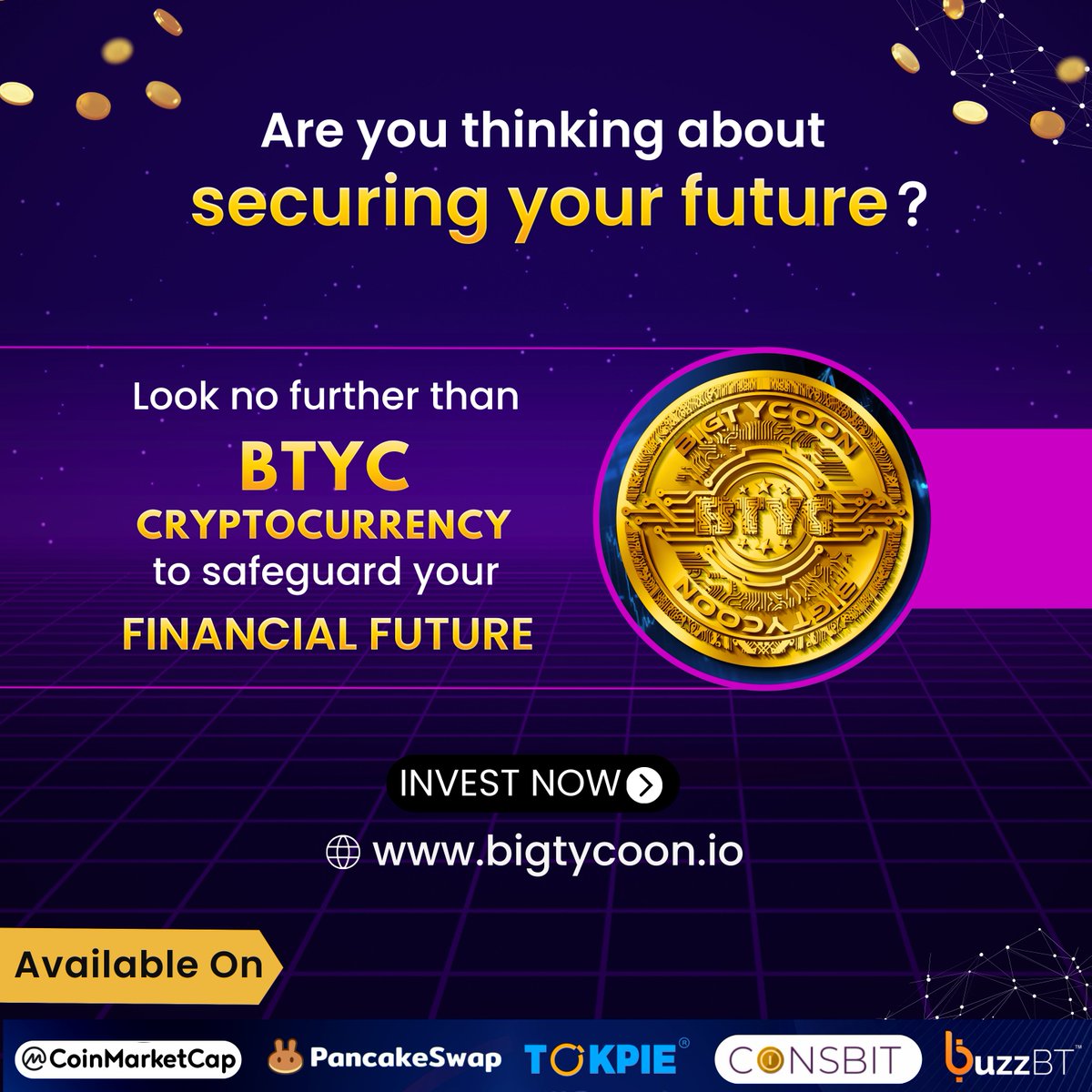 🔒 Thinking about securing your future? Look no further than BTYC Crypto Currency! 💪 Safeguard your financial future with the power of digital assets. 💰 Explore the potential and opportunities that BTYC offers. Don't miss out! Start your journey today. 

Start Investing
BTYC…