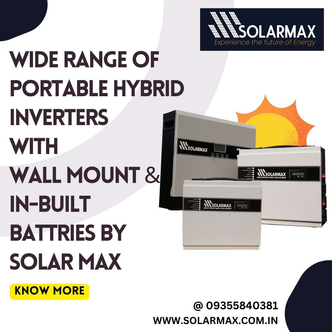 SolarMax_co_in's tweet image. "Empowering Energy Independence: Explore Solarmax's Cutting-Edge Portable Hybrid Inverters, Equipped with Wall Mount and Inbuilt Batteries."

TIME TO GO SOLAR

To get a quotation call us @ 09355840381

#solarpower #inbuilt #solarenergy #saveenergy #saveenvironment #SolarMax