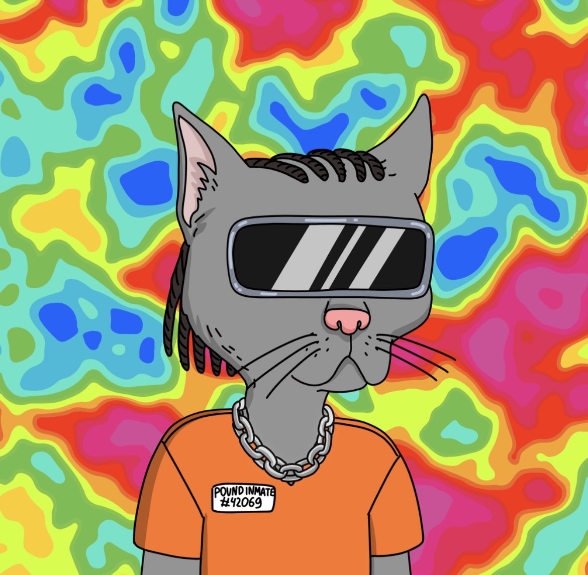 NFTxExplore's tweet image. GM! Digging the @GutterCatGang thermal mode &amp;amp; stoked for GutterMelo kicks! Caturday #heatcheck 🔥