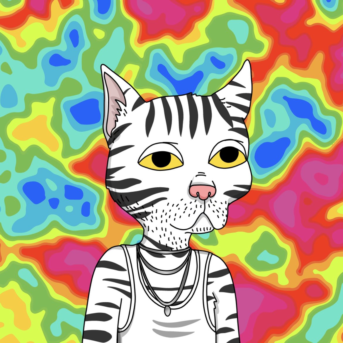 NFTxExplore's tweet image. GM! Digging the @GutterCatGang thermal mode &amp;amp; stoked for GutterMelo kicks! Caturday #heatcheck 🔥