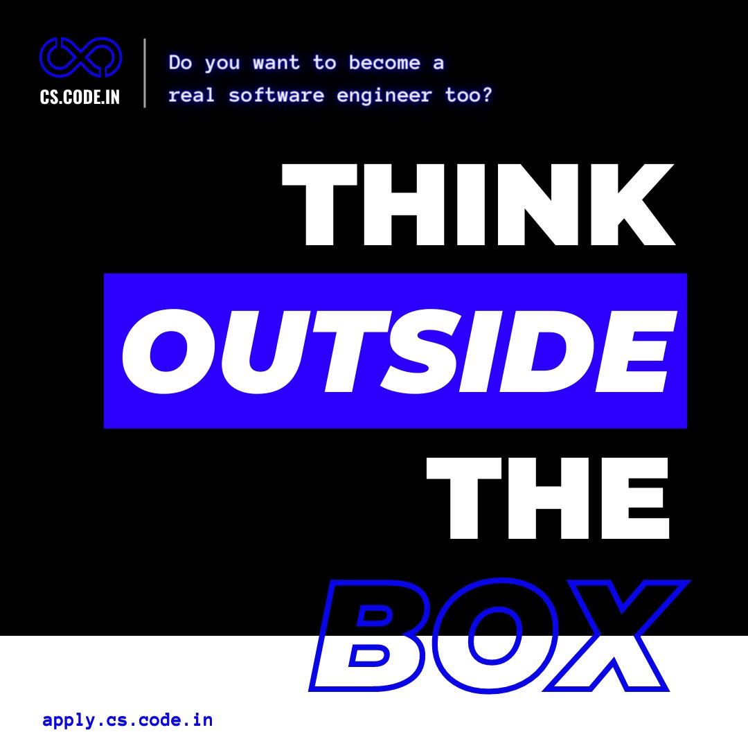 It's time to cs.code.in 💙😍
Applications open for Class of 2023-24.

🔗 Link to apply: apply.cs.code.in

PS: This is outside the box. Get engineered differently! 🔥😎

#360daysofcode #CScode #cse #engineering #careergoals #computerengineering #computerscience