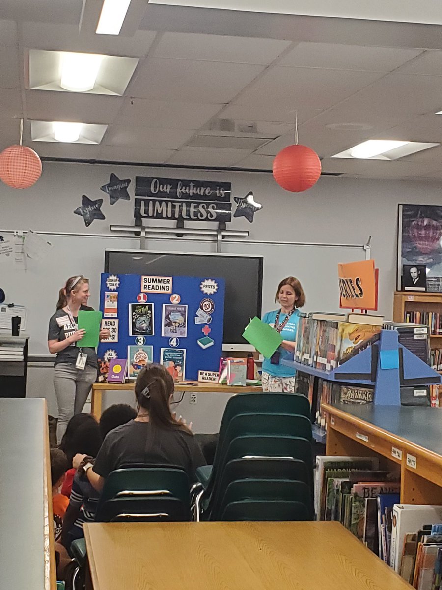 Thank you <a href="/ArlingtonVALib/">Arlington VA Pub Lib</a> librarians Ms. Jess and Ms. Jenny for sharing the APL Summer Reading program with the Drew students.  <a href="/DrewPTA/">Charles R. Drew Elementary PTA</a> <a href="/APSLibrarians/">APS Library Services</a> <a href="/Gaither_Tracy/">Tracy Gaither</a>